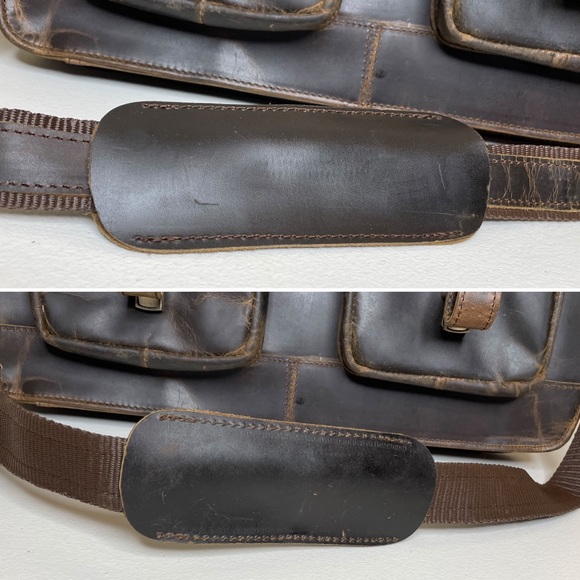 New Fullgrain Buffalo Leather Distressed Messenger Bag - Picture 11 of 16